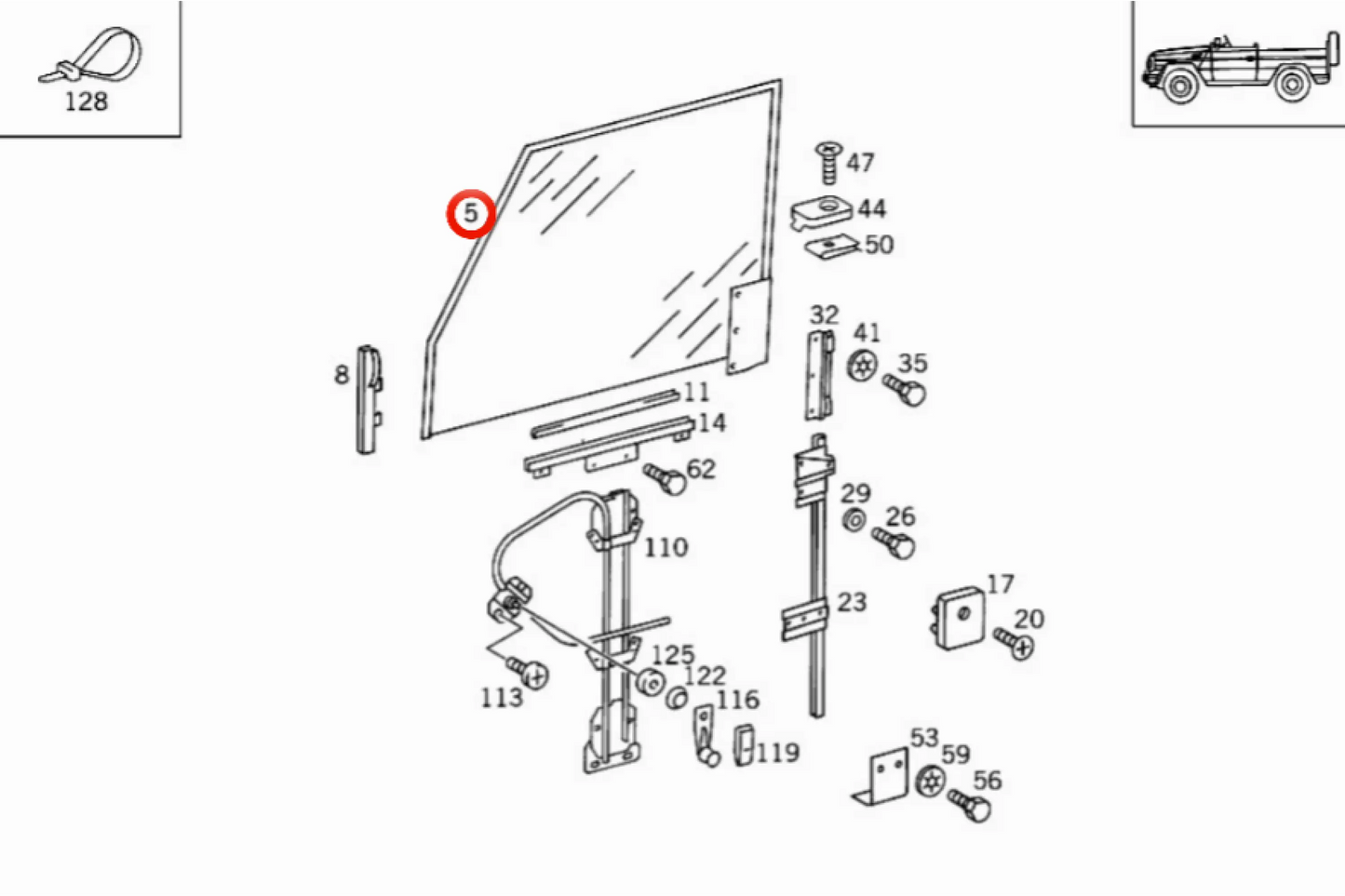 Mercedes-Benz G-Class W461 Wolf Stainlees steel door window frame - door window frame