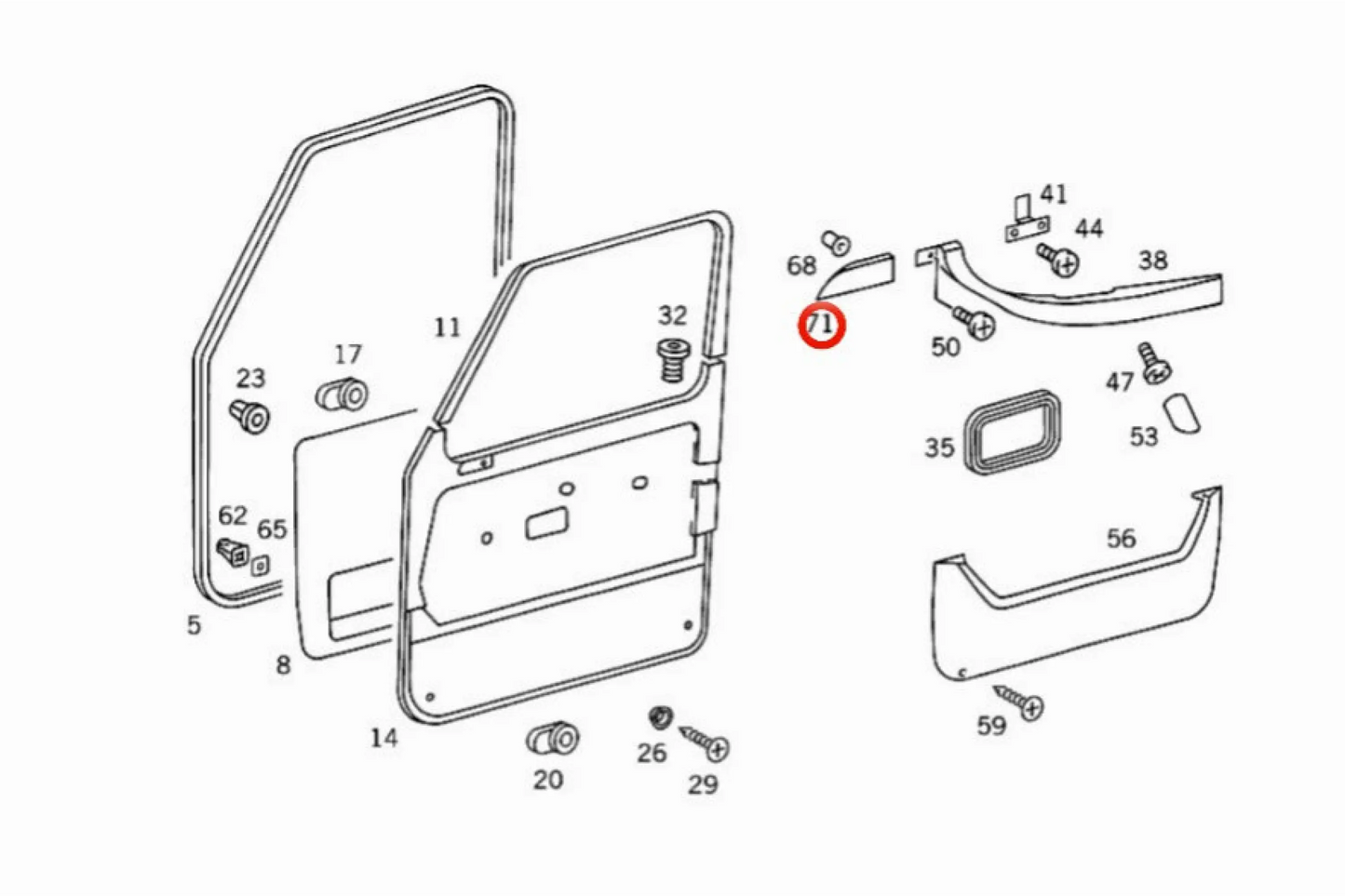 Mercedes-Benz G-Class W463 90-99 Door wood trim set - wood trim