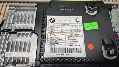 BMW F07 GT Display screen navigation - screen navigation