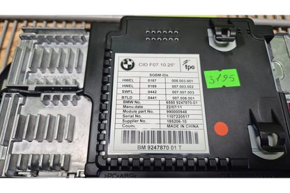 BMW F07 GT Display screen navigation - screen navigation