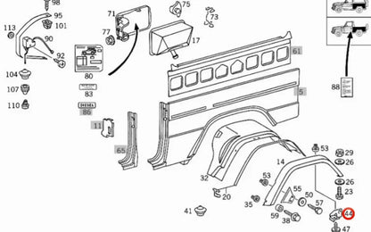 Mercedes-Benz G-Class W460/W461/W463 Stainlees Steel Fender mounting bracket - fender mounting bracket