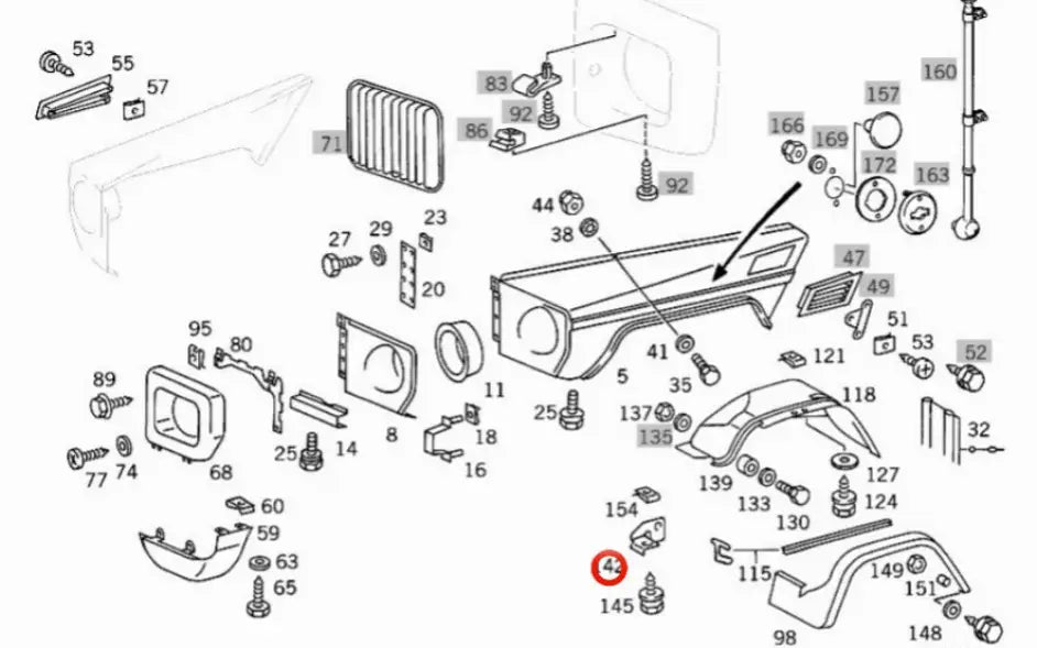 Mercedes-Benz G-Class W460/W461/W463 Stainlees Steel Fender mounting bracket - fender mounting bracket