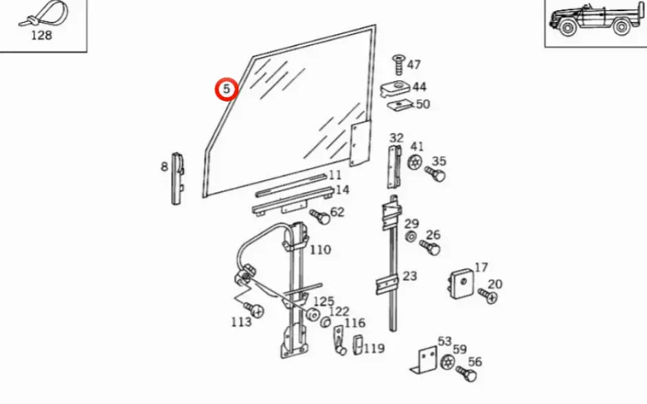 Mercedes-Benz G-Class W461 Wolf Stainlees steel door window frame - door window frame