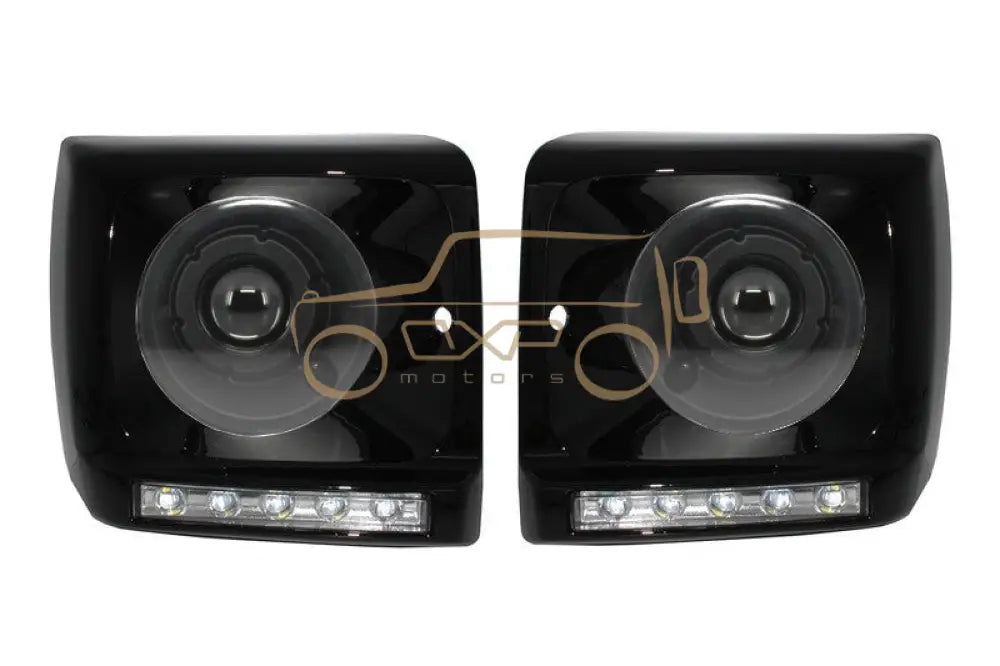 Mercedes-Benz G-Class W463 (1989-2012) Black Headlights Bi-Xenon with covers