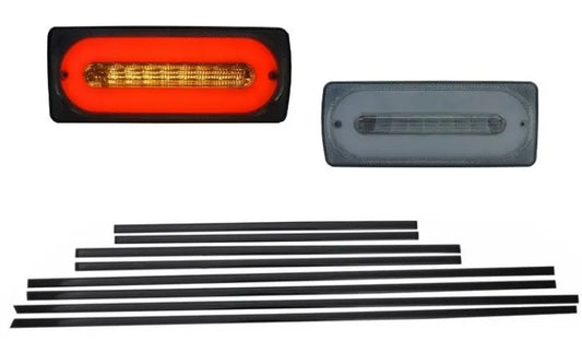 Mercedes-Benz G-Class W463 (1989-2015) LED Taillights with Black Door Moldings - taillights with molding
