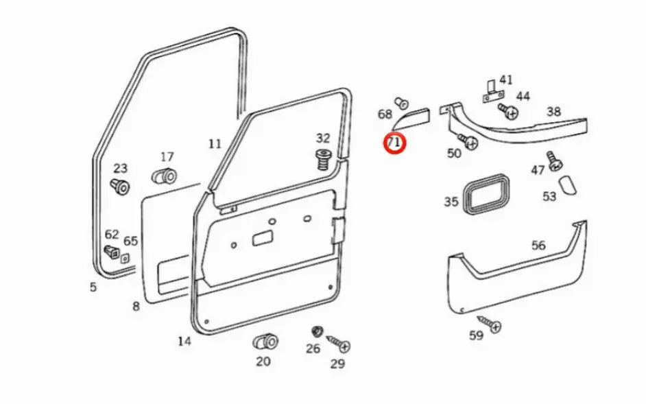 Mercedes-Benz G-Class W463 90-99 Door wood trim set - wood trim