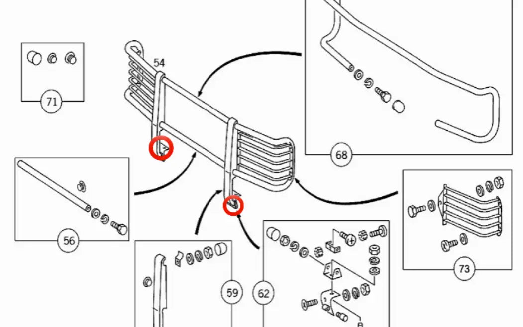 Mercedes-Benz G-Class W463 Base brush guard bracket bolt set - bolt set